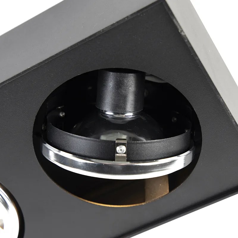 Faretto da soffitto di design nero quadrato 3 luci - Kaya