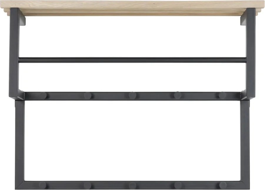 Attaccapanni da parete nero/di colore naturale in metallo con scaffale 71 cm Rizzoli – Spinder Design
