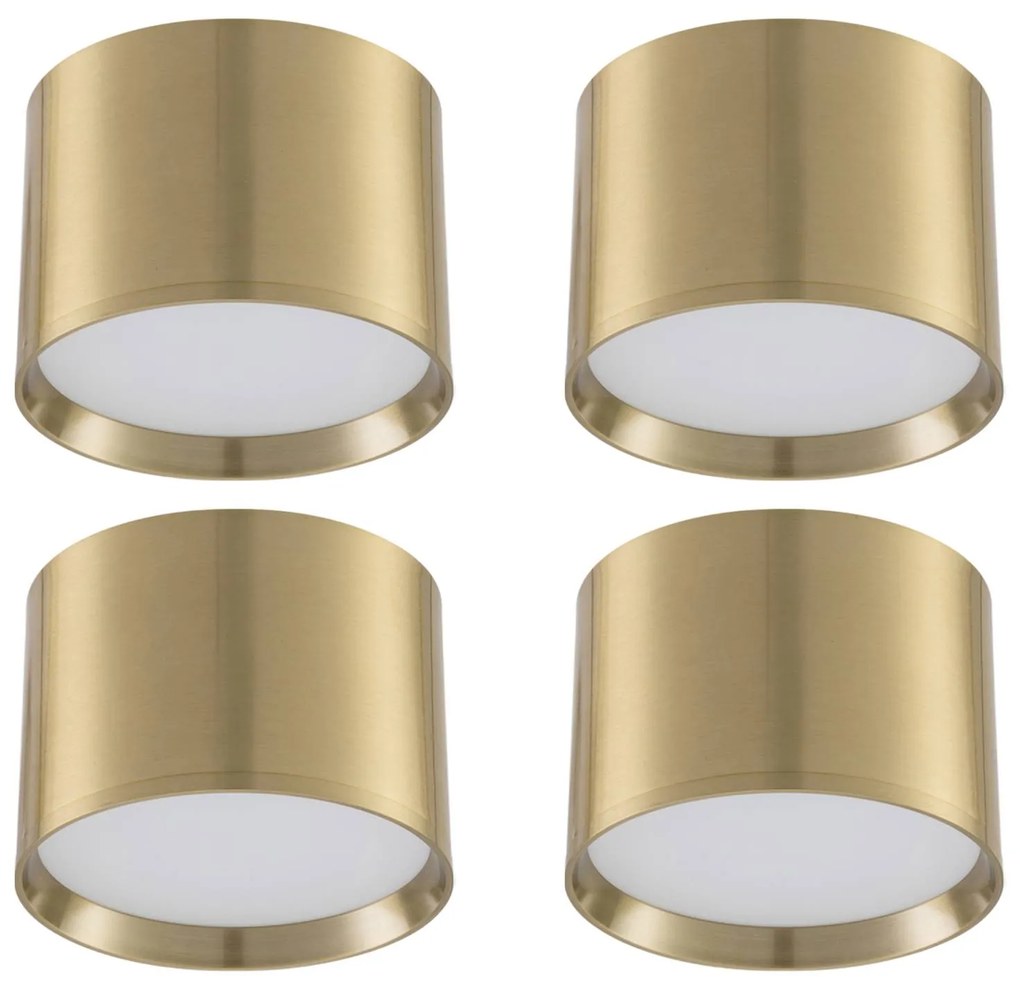 Faretto LED Nivoria di Lindby, Ø 12 cm, color oro, set di 4 pezzi