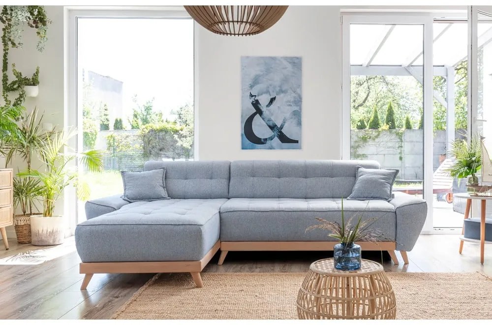 Divano letto azzurro ad angolo variabile Dazzling Daisy - Miuform