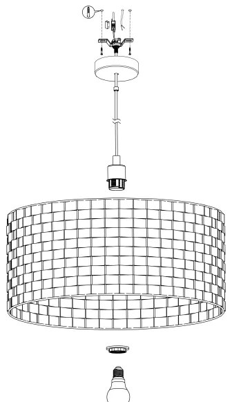 Eglo 99525 - Lampadario su corda MARASALES 1xE27/40W/230V d. 55 cm