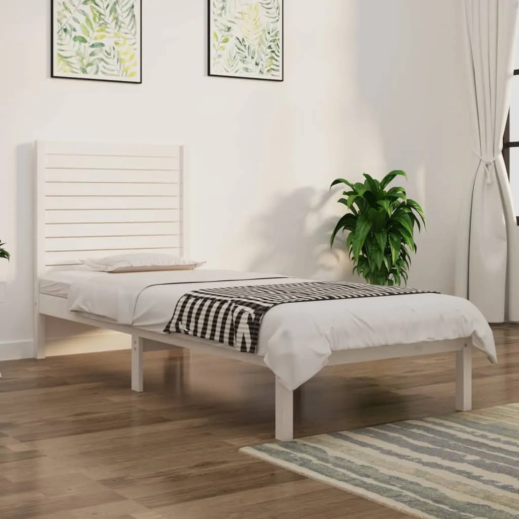 Giroletto Bianco İn Legno Massello 75x190 Cm Small Single /