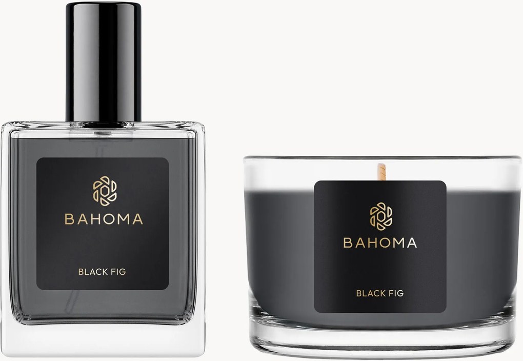 Set profumo per ambienti e candela profumata Black Fig (fico, anice, foglia verde)