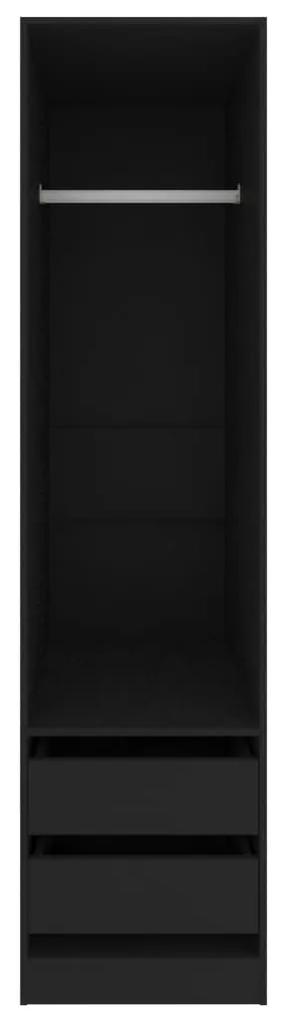 Armadio con cassetti nero 50x50x200 cm in truciolato