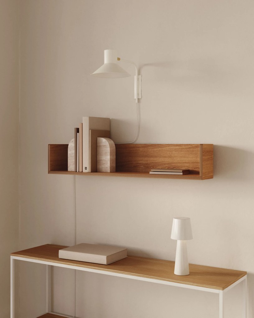 Kave Home - Scaffale Octavia in legno impiallacciato di frassino 90 x 20 cm