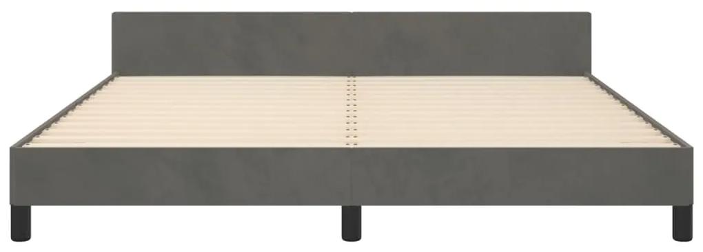 Giroletto con testiera grigio scuro 180x200 cm in velluto