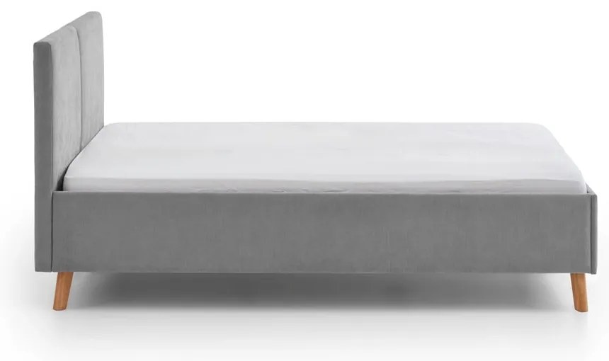 Letto matrimoniale imbottito grigio con rete inclusa 140x200 cm Piano – Meise Möbel