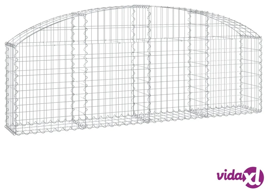 vidaXL Cesto Gabbione ad Arco 200x30x60/80 cm Ferro Zincato