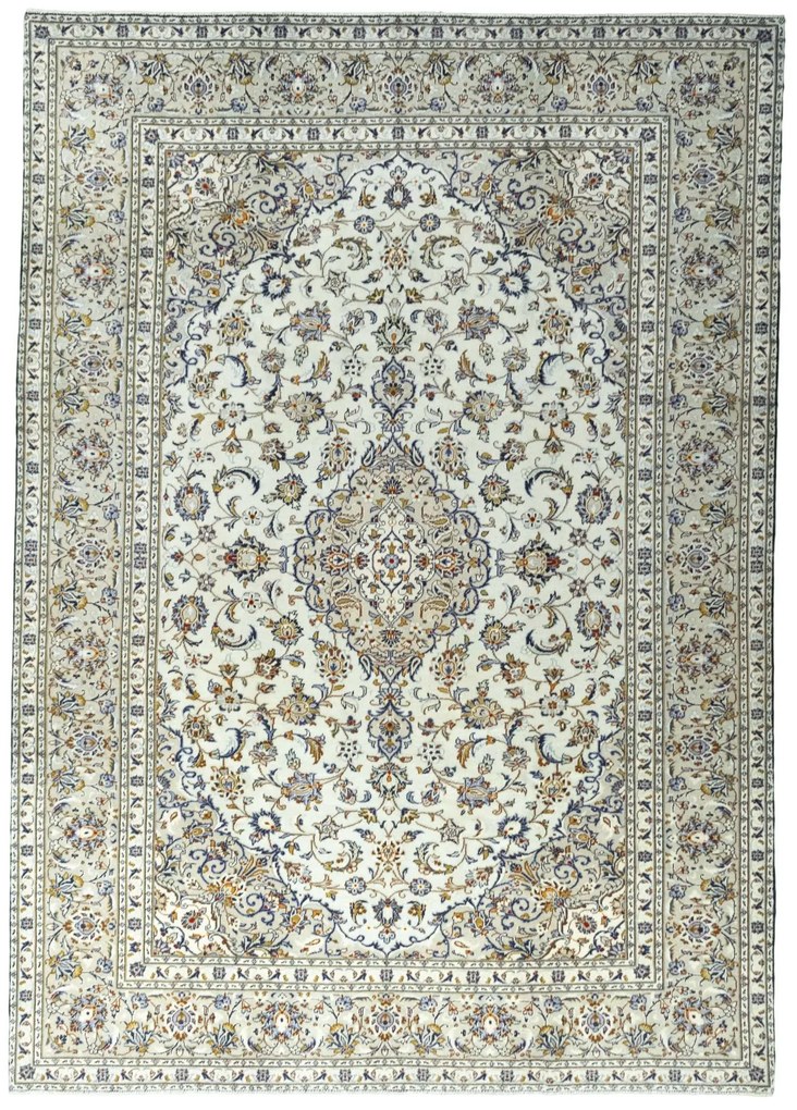 Kashan Tappeto persiano 340x240 Verde (Iran) Annodato A Mano
