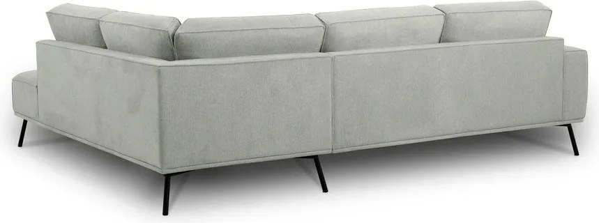 Divano angolare grigio chiaro (con penisola a destra/a L) con rivestimento in ciniglia Amsterdam – Scandic