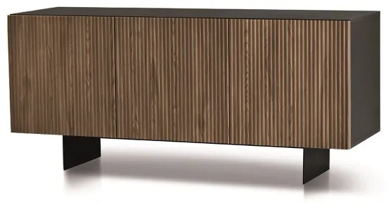 Madia in legno 180 cm 3 ante Antracite e teak con 2 piedini - RONDA