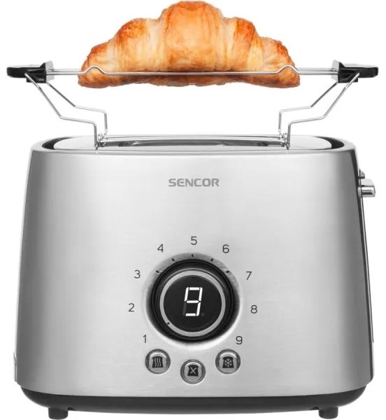 Sencor - Tostapane con due fori e riscaldamento 1000W/230V argento