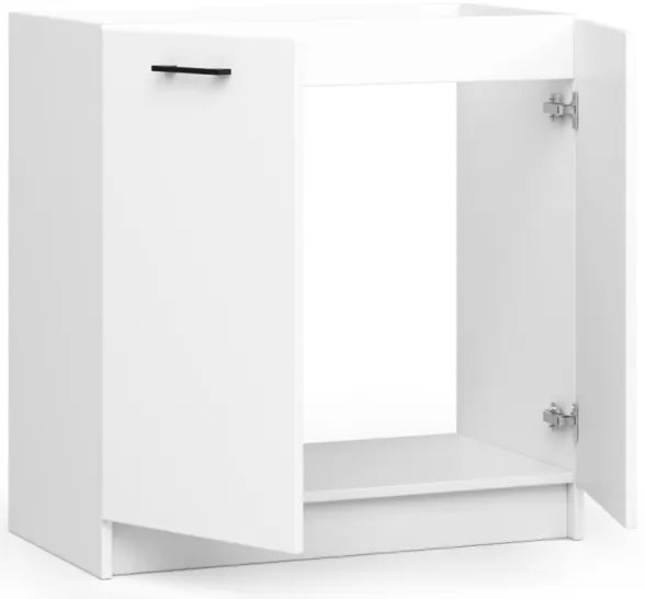 Cucina Lineare 180 Cm Moderna Pensili Bassi Bianco Opaco Emma V2