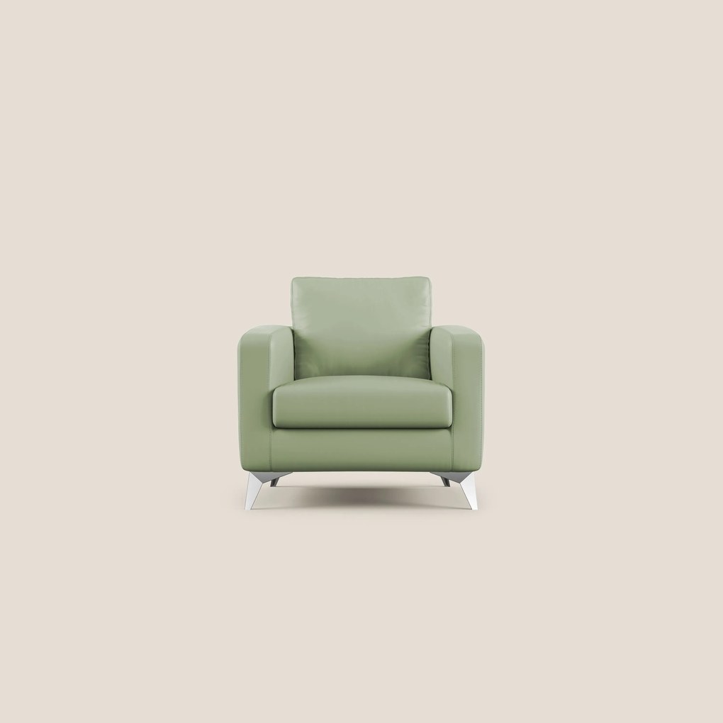 Orione Poltroncina in ecopelle moderna e impermeabile T04 verde