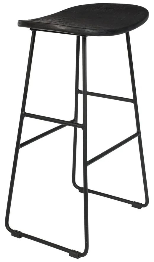 Sedia da bar nera 2 pz (altezza della seduta 62 cm) Tangle – White Label