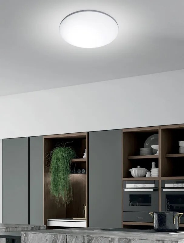 Plafoniera LED Marina Ø 49.5 cm bianco IP20 cct da bianco caldo a bianco freddo con regolazione di temperatura, 3400 lumen NOVECENTO