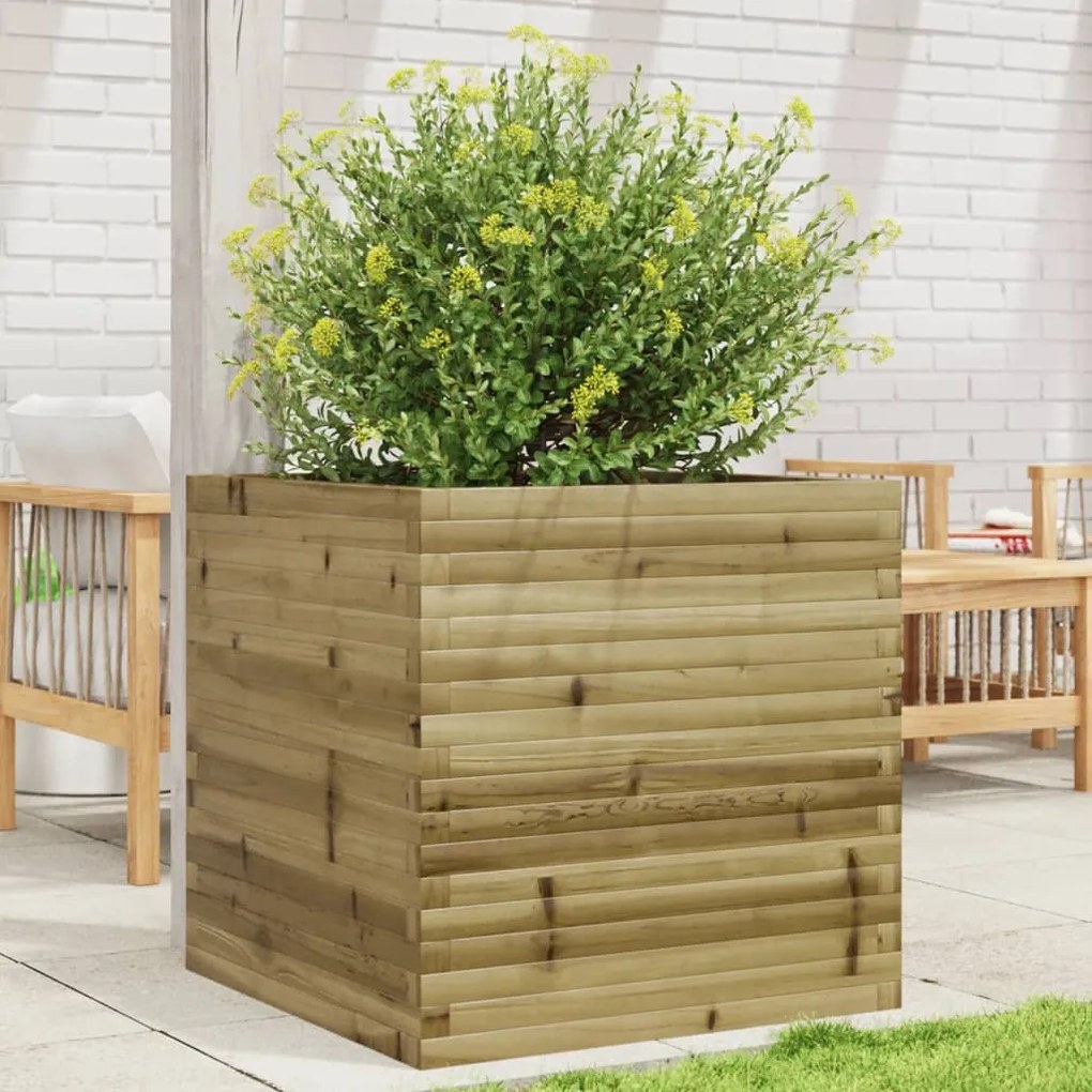 Fioriera Da Giardino 70x70x68,5 Cm İn Legno Di Pino Impregnato /