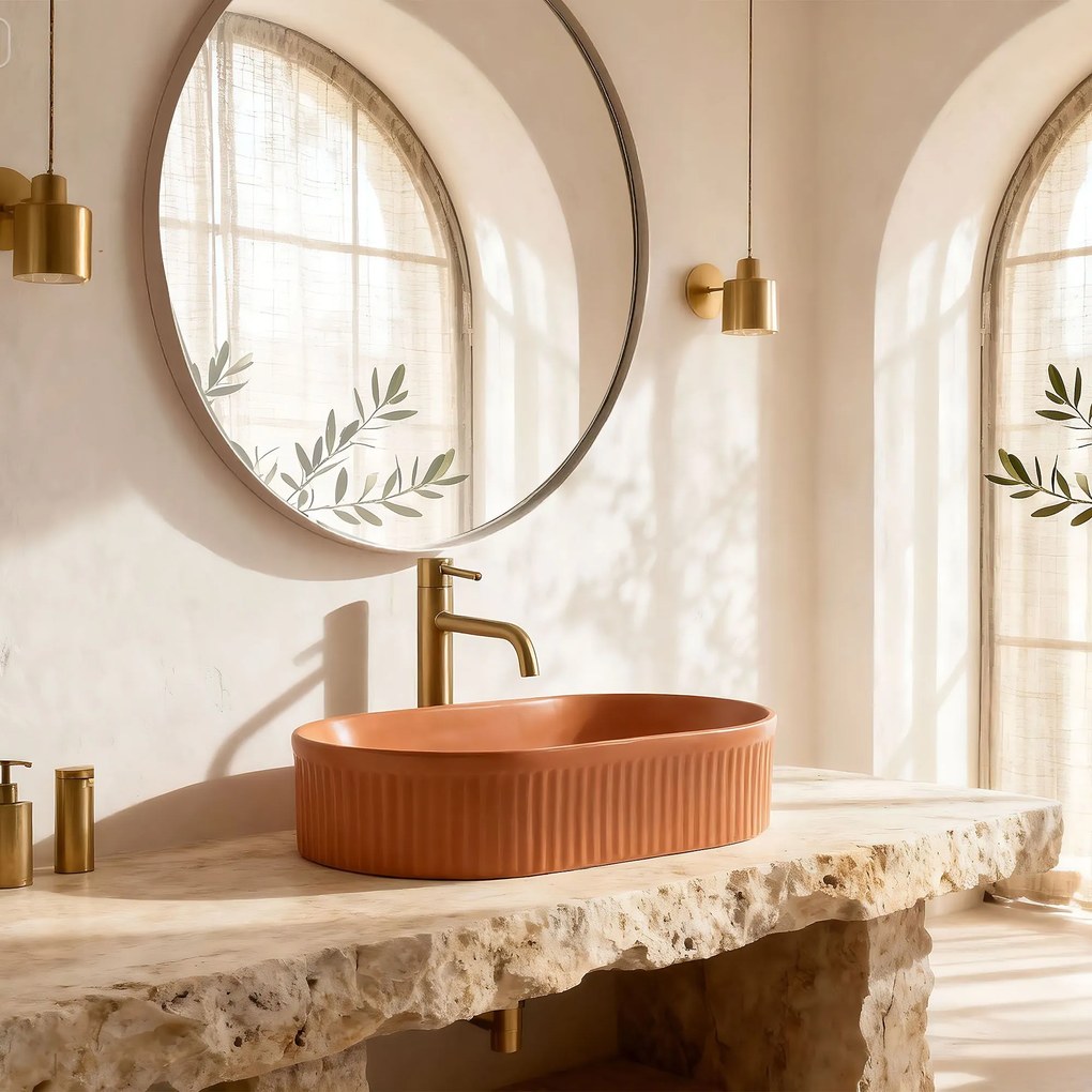 Lavabo da appoggio Rea Vanda Cinnamon Matt