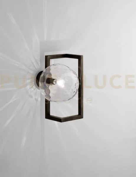 Globose applique a parete cristallo texture 1 nero opaco 1 luce att...