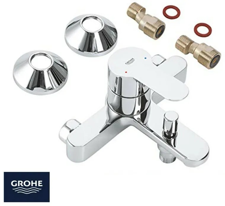 Miscelatore vasca e doccia GROHE BauEdge in ottone cromato