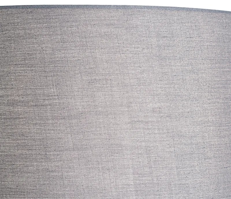 Lampada da terra in acciaio con paralume grigio e luce da lettura - Jelena