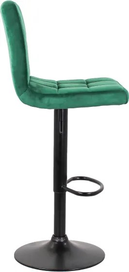 Sgabello bar in velluto girevole altezza regolabile Verde Set 2 Pezzi