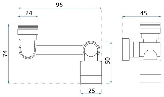 REA-B0660 - Attacco girevole per miscelatore da lavabo, finitura cromo lucido