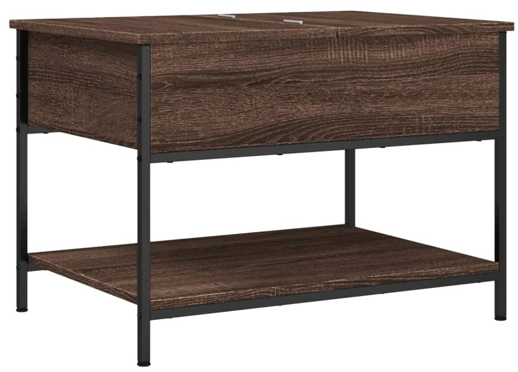 Tavolino salotto rovere marrone 70x50x50cm multistrato metallo