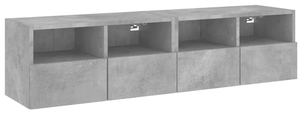 Mobili tv muro 2pz grigio cemento 60x30x30 cm legno multistrato