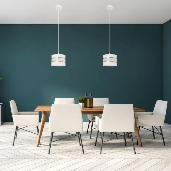 Lampadario a sospensione con filo HELEN 1xE27/15W/230V diametro 20 cm bianco/oro