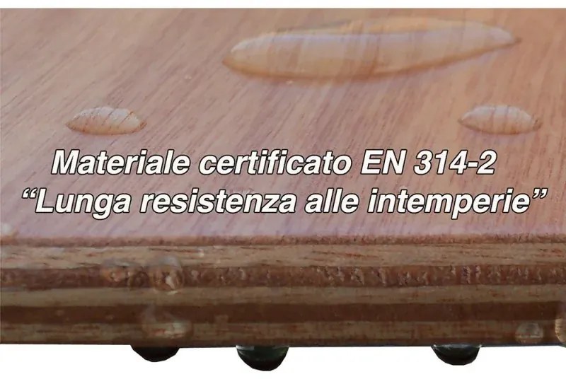 Pedana antiscivolo quadrata 50x50 in Legno Okumè ideale per piatto 70x70