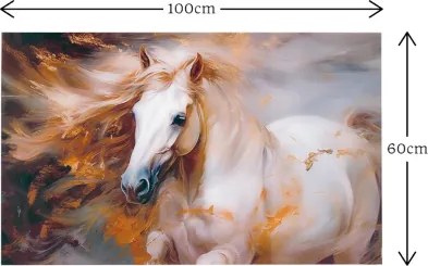 Quadro in vetro temperato 100x60 cm moderno - Cavallo di fuoco
