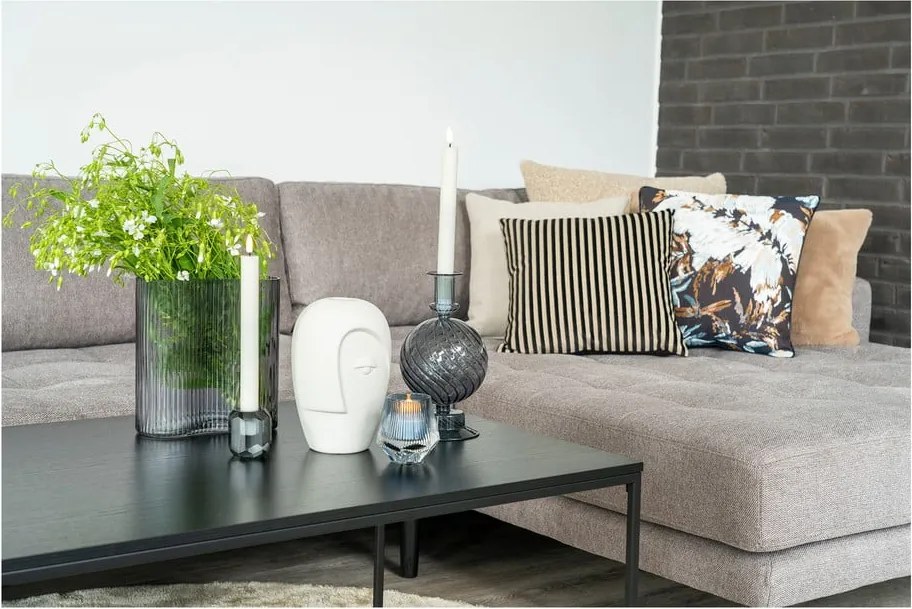 Vaso color crema in ceramica (altezza totale 19,5 cm) Face – House Nordic