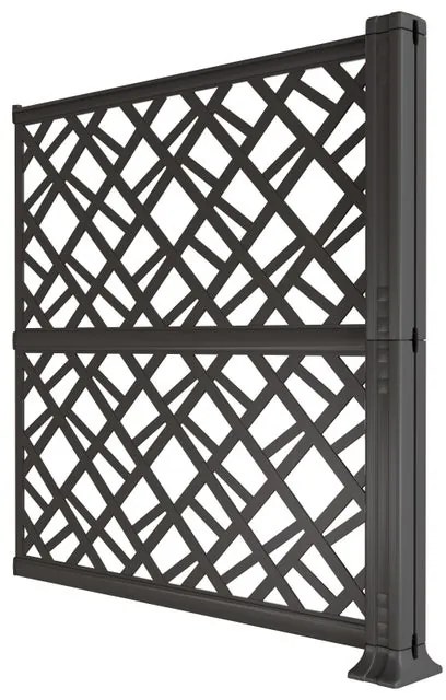 Traliccio estensibile Kit di 2 pannelli modulari antr. SCAT.C in polipropilene antracite L 107 x H 111.6 cm , spessore 142 mm