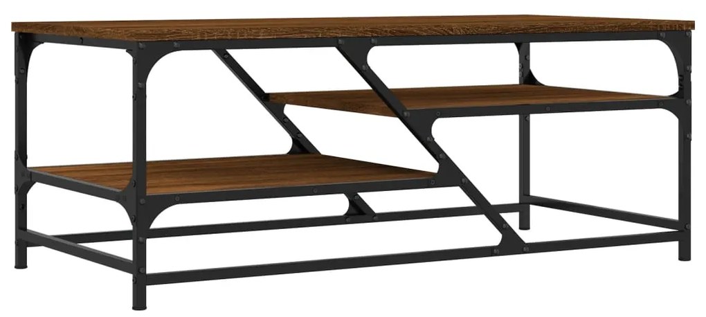 Tavolino Salotto Rovere Marrone 100x49x40 cm Legno Multistrato