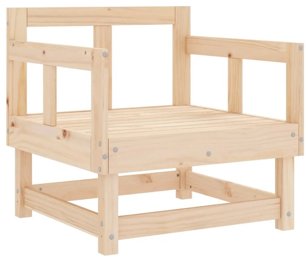 Set salotto da giardino 7 pz in legno massello di pino