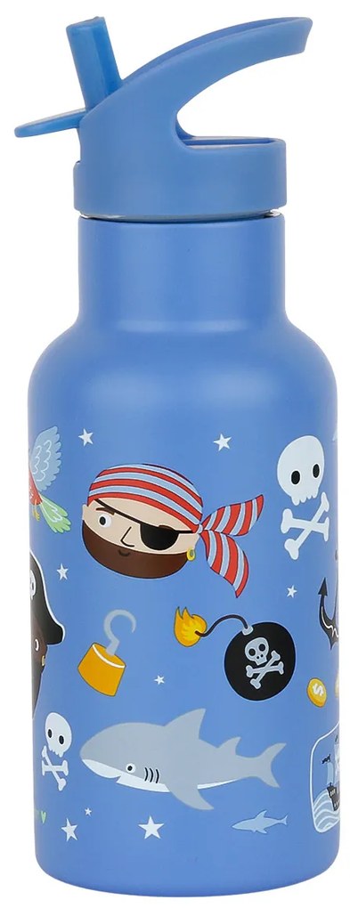 A Little Lovely Company - borraccia in acciaio inox, 350 ml - pirati