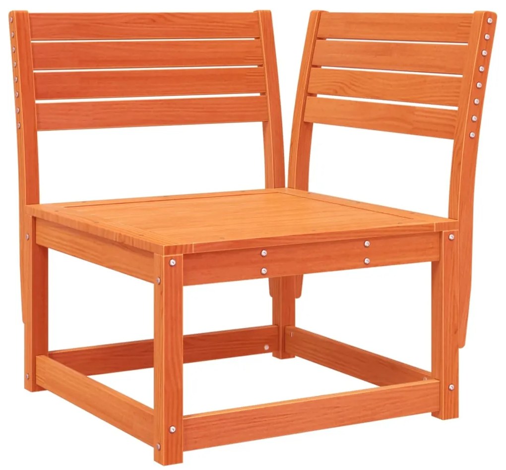 Set divani da giardino 5 pz marrone cera legno massello pino