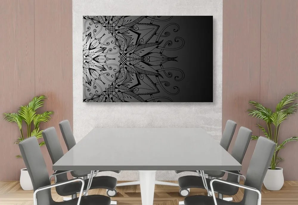 Quadro su tela – Mandala in bianco e nero