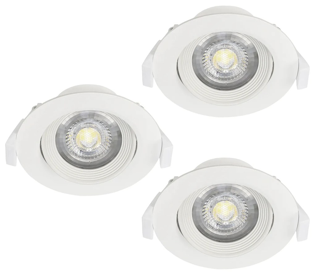 Faretto Ad Incasso Moderno Sartiano Policarbonato Bianco 3 Luci Led 4,6W