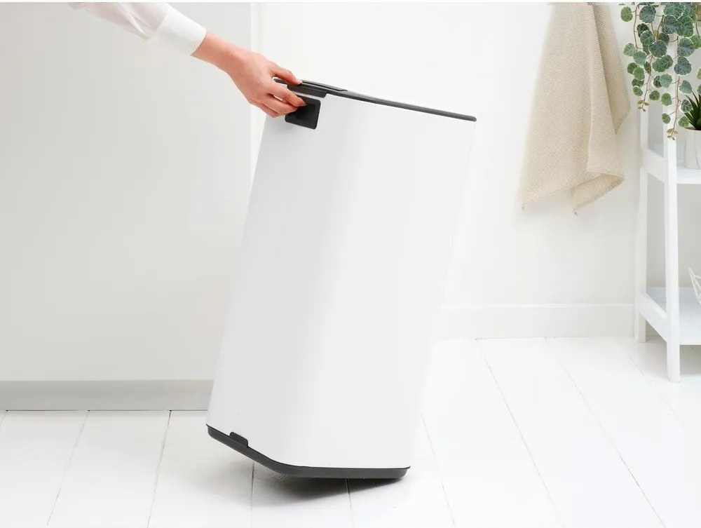 Cestino per la spazzatura bianco in acciaio con pedale 30 l Bo – Brabantia