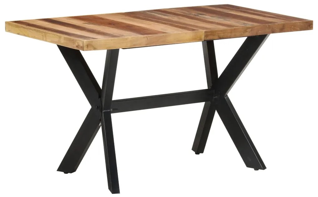 Tavolo Da Pranzo 140x70x75 Cm Legno Massello Con Finitura Ambra /