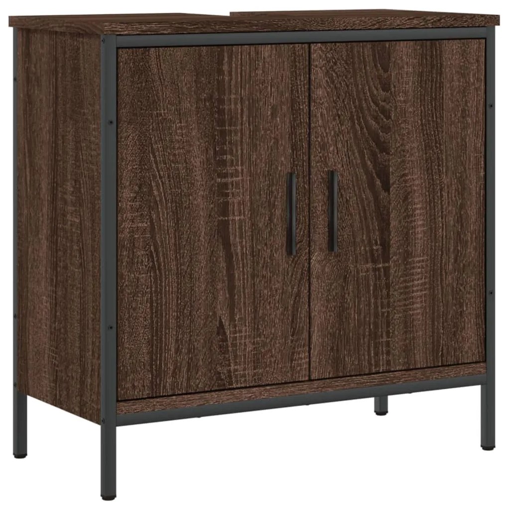Mobile lavabo bagno rovere marrone 60x30x60cm legno multistrato