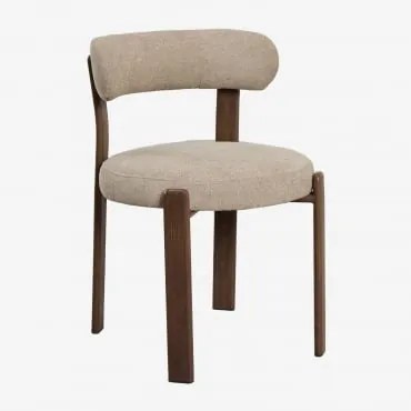 Set Di 4 Sedie Da Pranzo Imbottite E In Ferro Jolie Marrone Legno Scuro & Ciniglia Marrone Grano - Sklum