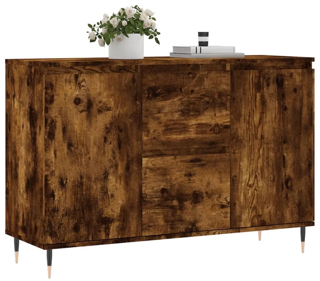 Credenza rovere fumo 104x35x70 cm in legno multistrato