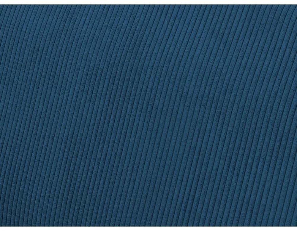 Divano angolare blu allungabile e con contenitore rivestito in velluto a coste Voltaire – Bobochic Paris