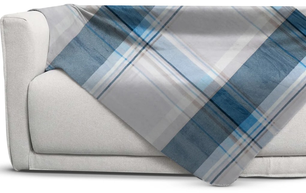 Coperta 125x155 cm Design scozzese blu