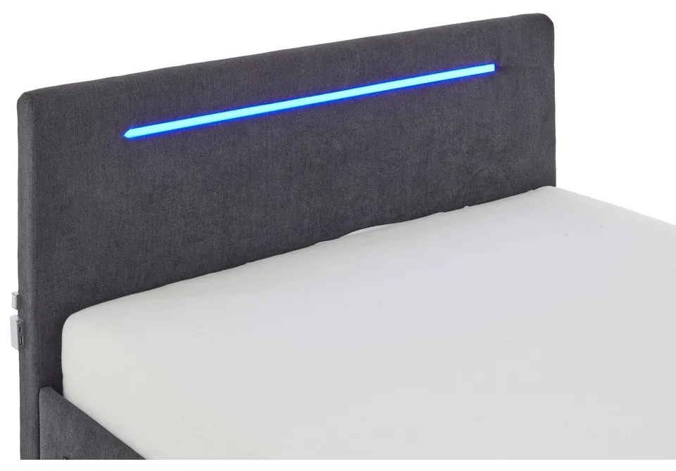 Letto da bambini grigio scuro imbottito con contenitore e rete inclusi 140x200 cm Circle – Meise Möbel