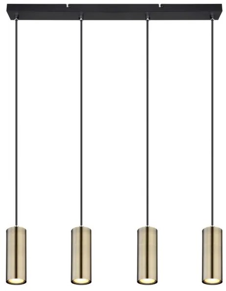 Globo 57911-4HM - Lampadario a sospensione con filo ROBBY 4xGU10/35W/230V nero/ottone