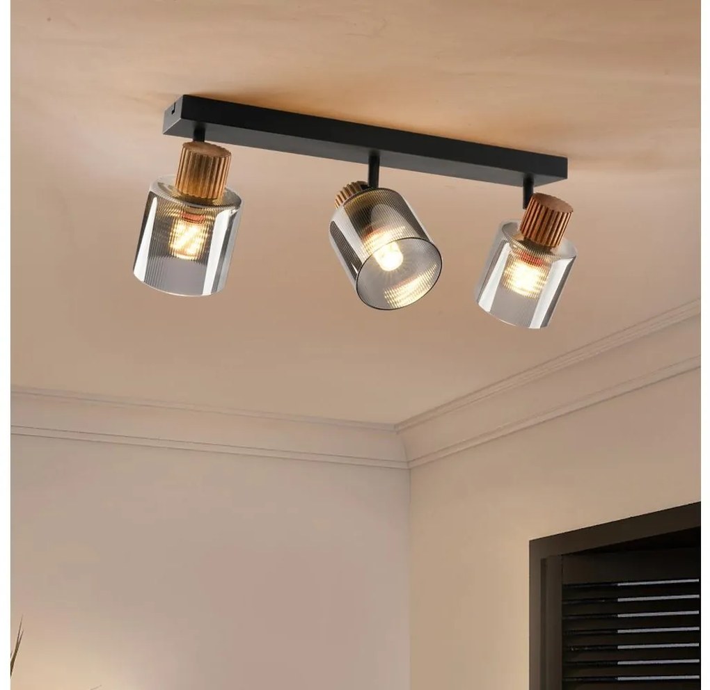 Brilagi - Faretto HYGGE 3xE14/15W/230V nero/fumé